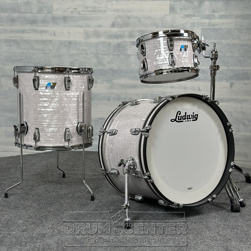 Ludwig Classic Maple "Super 70's"  3pc Drum Set 20/12/16 70s White Marine Pearl - DCP Exclusive! - Drum Center Of Portsmouth