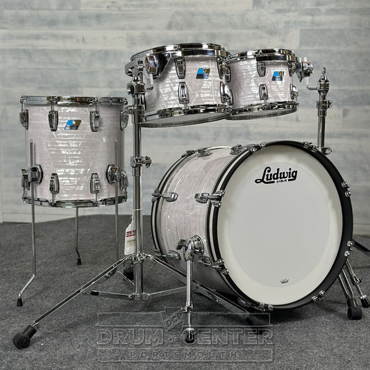 Ludwig Classic Maple "Super 70's"  4pc Drum Set 20/10/12/14 70s White Marine Pearl - DCP Exclusive! - Drum Center Of Portsmouth