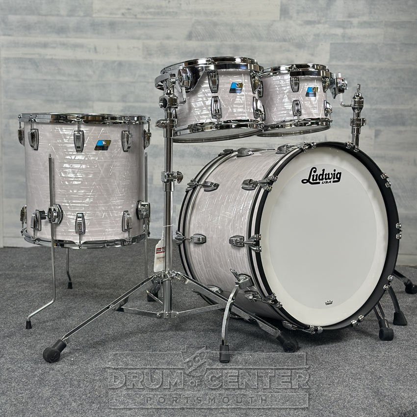 Ludwig Classic Maple "Super 70's"  4pc Drum Set 22/10/12/16 70s White Marine Pearl - DCP Exclusive! - Drum Center Of Portsmouth