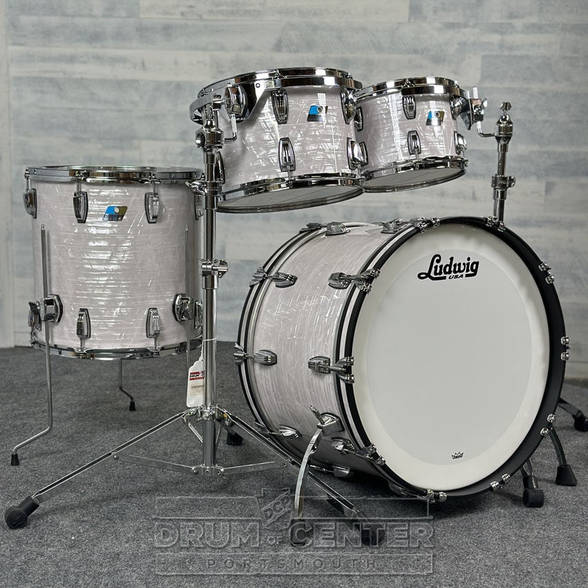 Ludwig Classic Maple "Super 70's"  4pc Drum Set 22/10/13/16 70s White Marine Pearl - DCP Exclusive! - Drum Center Of Portsmouth