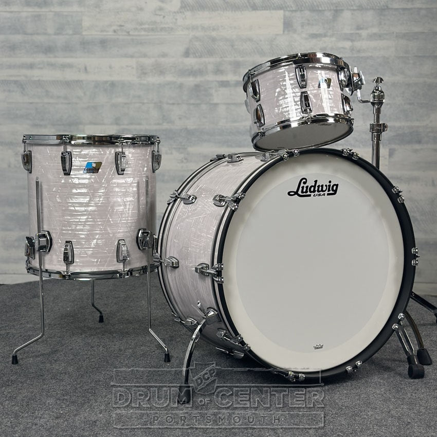 Ludwig Classic Maple "Super 70's"  3pc Drum Set 24/12/16 70s White Marine Pearl - DCP Exclusive! - Drum Center Of Portsmouth
