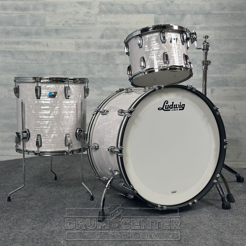 Ludwig Classic Maple "Super 70's"  3pc Drum Set 24/14/16 70s White Marine Pearl - DCP Exclusive! - Drum Center Of Portsmouth