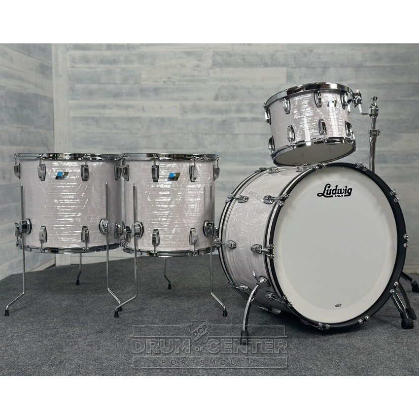 Ludwig Classic Maple "Super 70's"  4pc Drum Set 24/14/16/18 70s White Marine Pearl - DCP Exclusive! - Drum Center Of Portsmouth