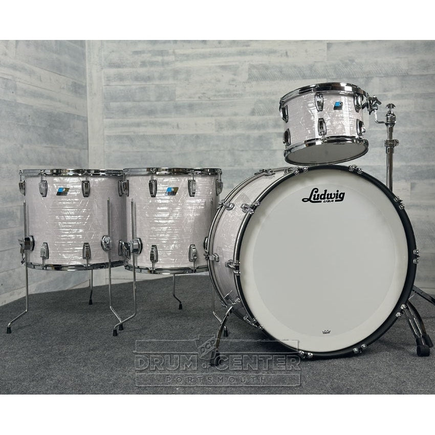 Ludwig Classic Maple "Super 70's"  4pc Drum Set 26/14/16/18 70s White Marine Pearl - DCP Exclusive! - Drum Center Of Portsmouth