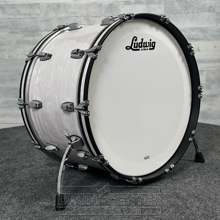 Ludwig Classic Maple "Super 70's"  Bass Drum 24x14 70s White Marine Pearl - DCP Exclusive! - Drum Center Of Portsmouth