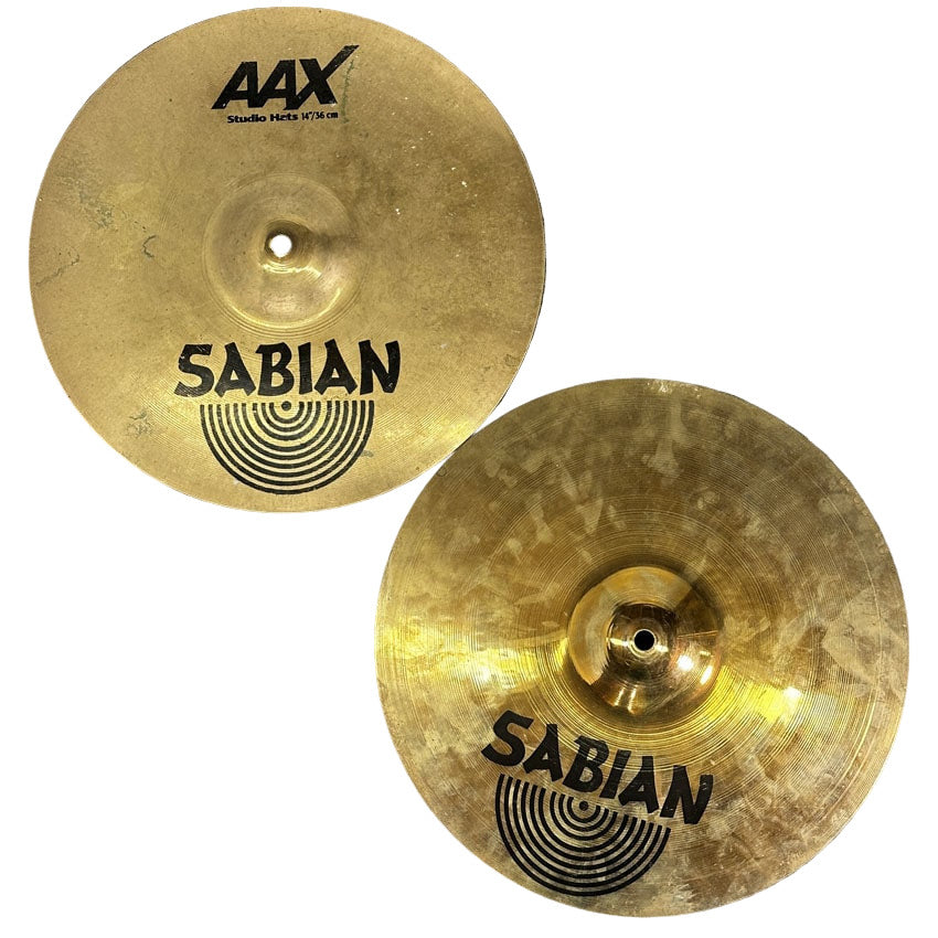 Used Sabian AAX Studio Hi Hat Cymbals 14" - Good - Drum Center Of Portsmouth