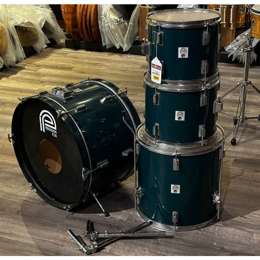 Used Percussion Plus 4pc Drum Set Green - Good - Drum Center Of Portsmouth
