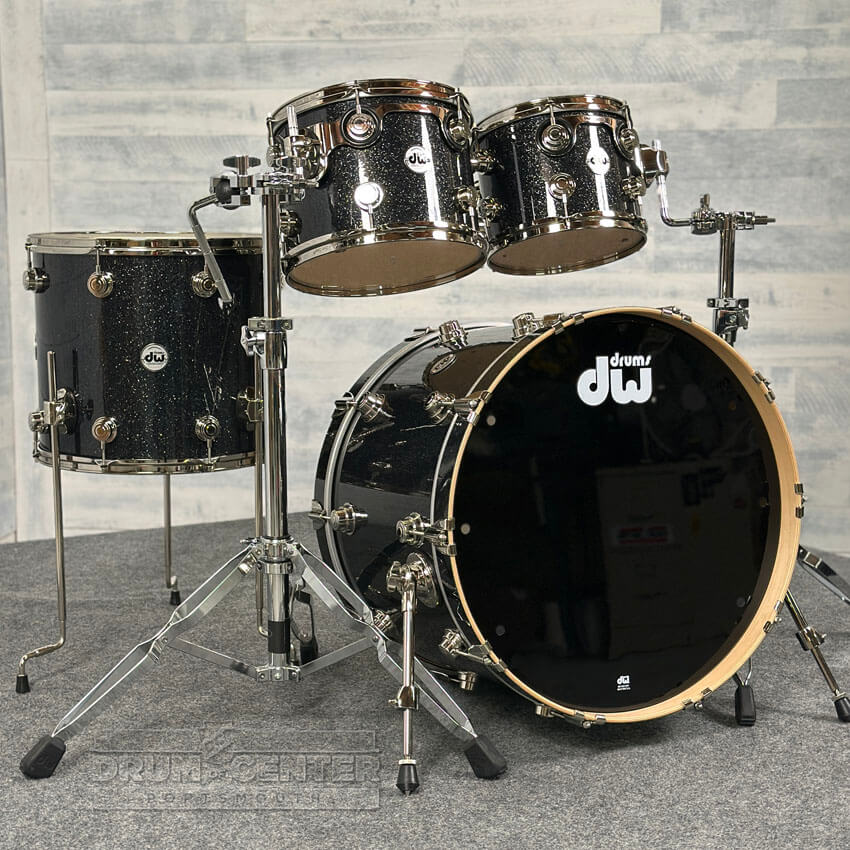 DW Collectors SonicPly 4pc Drum Set Black Ice w/Nickel Hw - Drum Center Of Portsmouth