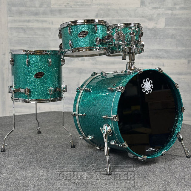 Sakae Evolved Maple 4pc Drum Set 20/10/12/14 Turquoise Champagne - BLOWOUT! - Drum Center Of Portsmouth