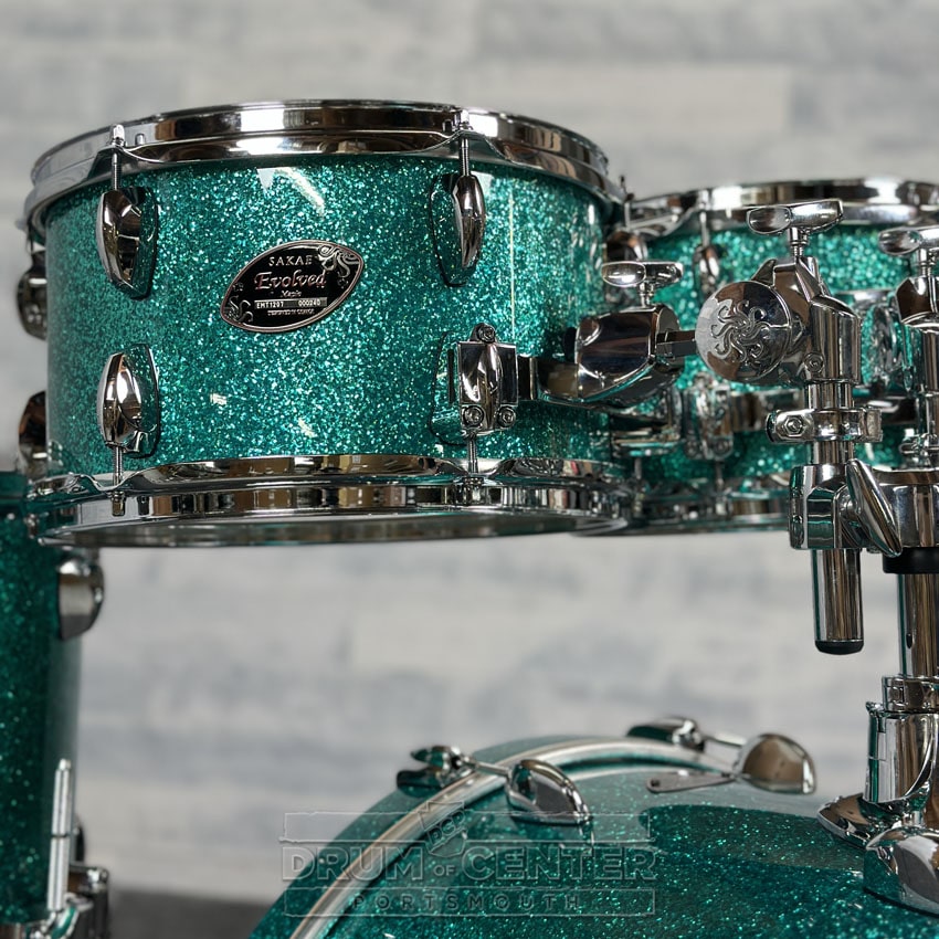 Sakae Evolved Maple 4pc Drum Set 20/10/12/14 Turquoise Champagne - BLOWOUT! - Drum Center Of Portsmouth