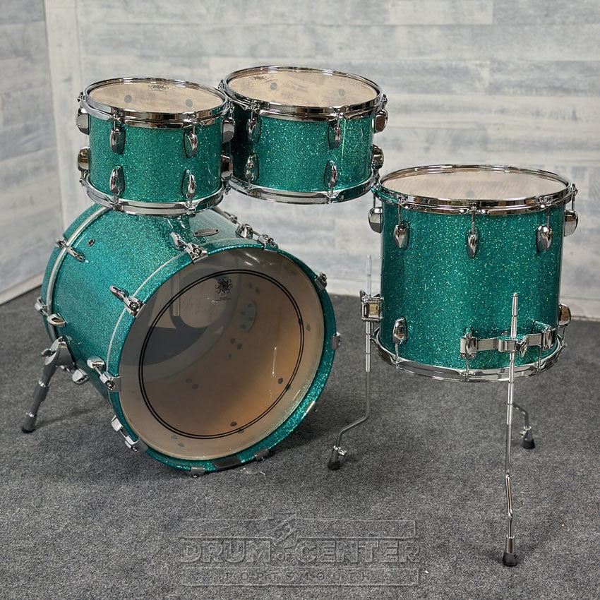 Sakae Evolved Maple 4pc Drum Set 20/10/12/14 Turquoise Champagne - BLOWOUT! - Drum Center Of Portsmouth