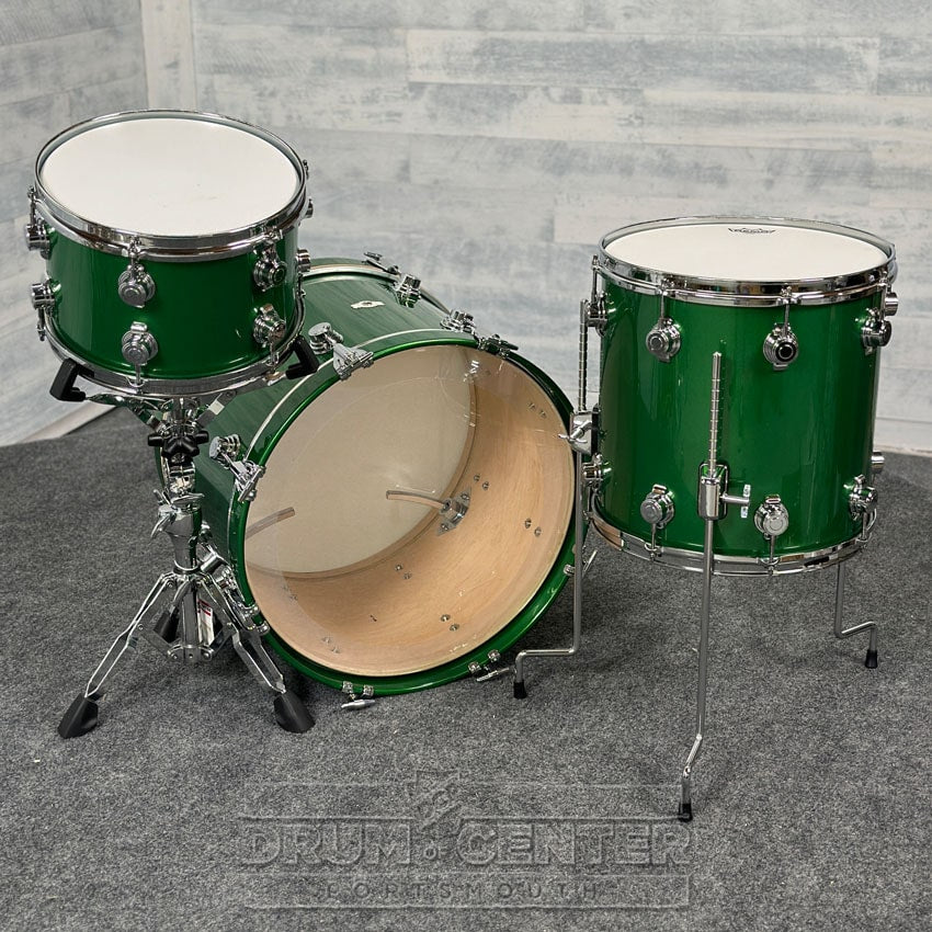 George Way Aristocrat Studio 3pc Drum Set 20/12/14 Elbaite Metallic Green - Drum Center Of Portsmouth
