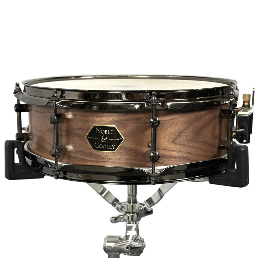 Used Noble & Cooley Walnut Snare Drum 14x4.75 Natural Oil w/ Black Nickel HW - Good - Drum Center Of Portsmouth