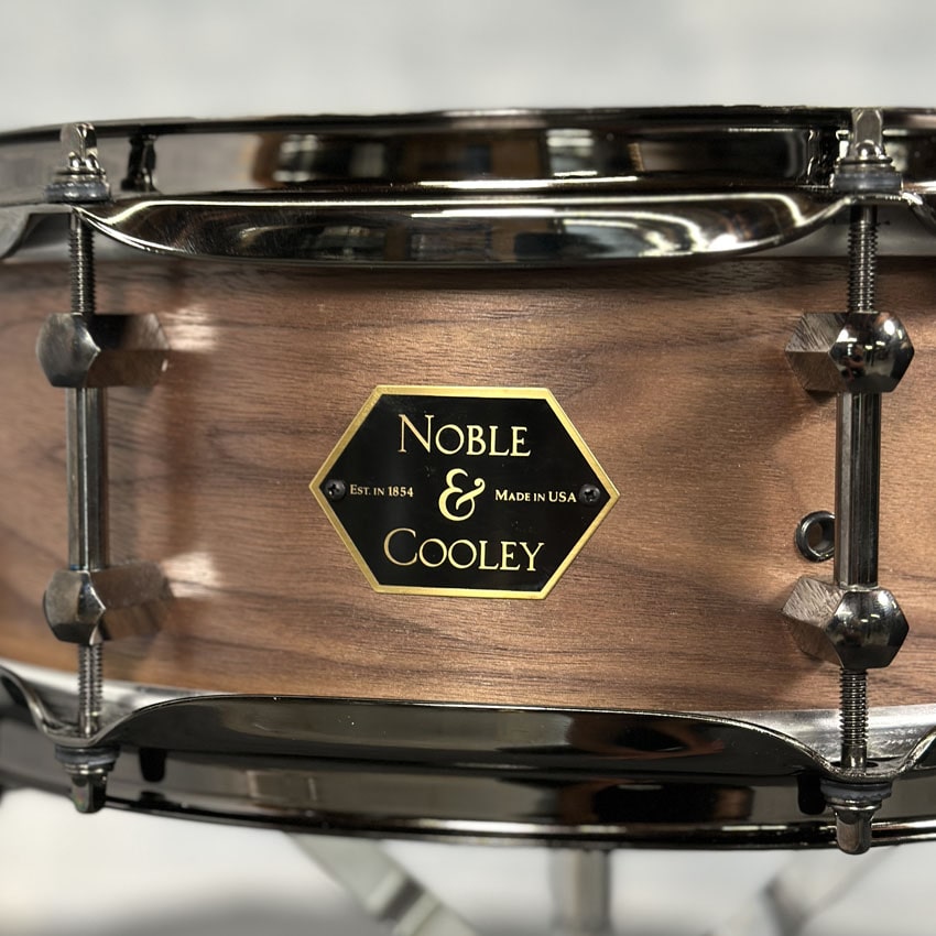 Used Noble & Cooley Walnut Snare Drum 14x4.75 Natural Oil w/ Black Nickel HW - Good - Drum Center Of Portsmouth