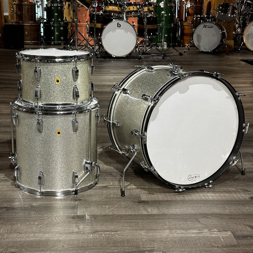 Used Vintage Ludwig Super Classic 3pc Drum Set Silver Sparkle - Good - Drum Center Of Portsmouth