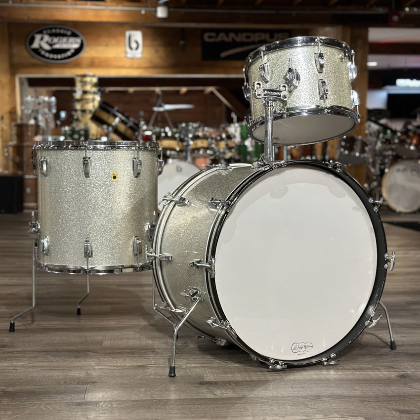 Used Vintage Ludwig Super Classic 3pc Drum Set Silver Sparkle - Good - Drum Center Of Portsmouth