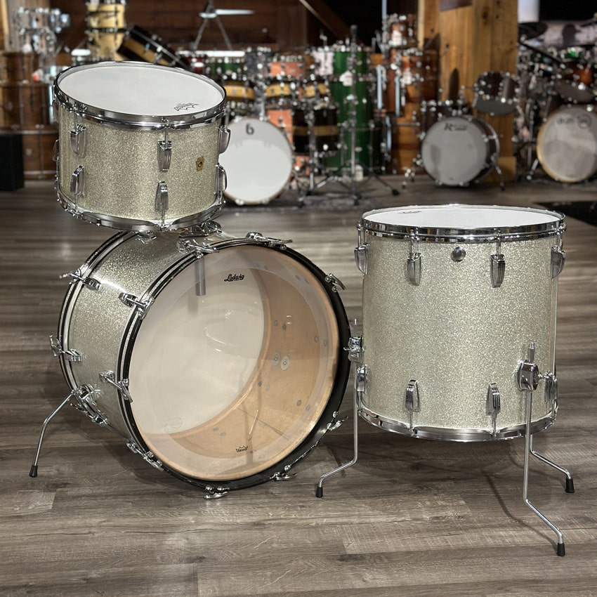 Used Vintage Ludwig Super Classic 3pc Drum Set Silver Sparkle - Good - Drum Center Of Portsmouth