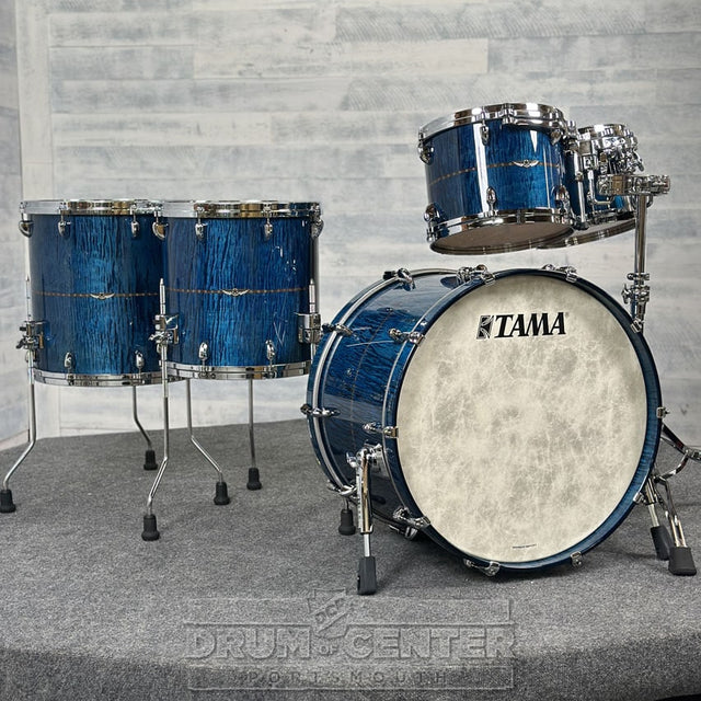 Tama Star Maple 5pc Drum Set Ocean Blue Curly Maple w/Outer Inlay - Drum Center Of Portsmouth