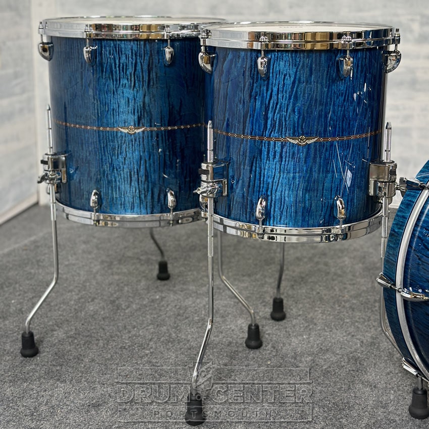 Tama Star Maple 5pc Drum Set Ocean Blue Curly Maple w/Outer Inlay - Drum Center Of Portsmouth