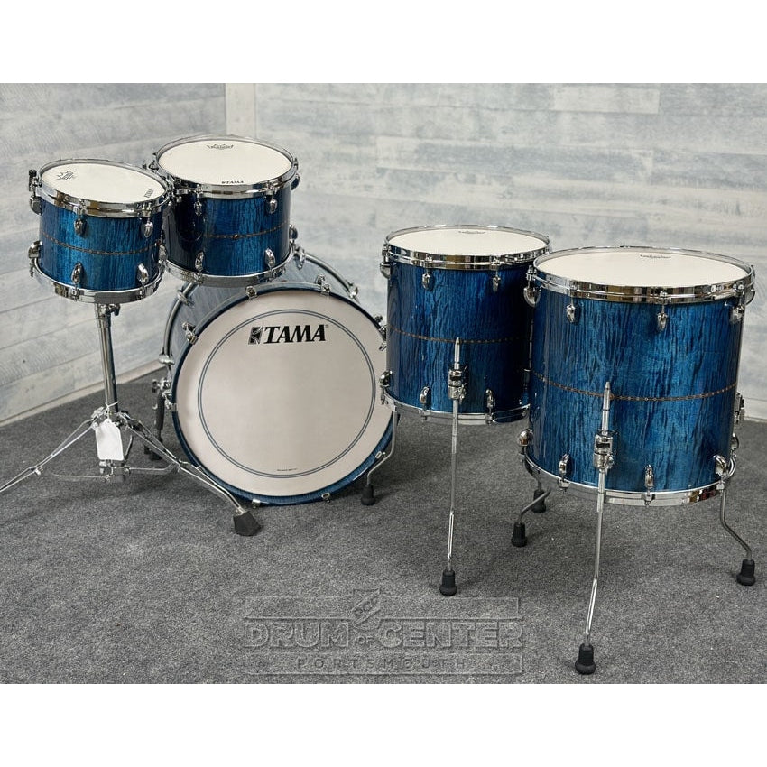 Tama Star Maple 5pc Drum Set Ocean Blue Curly Maple w/Outer Inlay - Drum Center Of Portsmouth