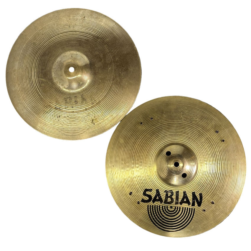 Used Sabian Rock Sizzle Hi Hat Cymbals 14" - Very Good - Drum Center Of Portsmouth