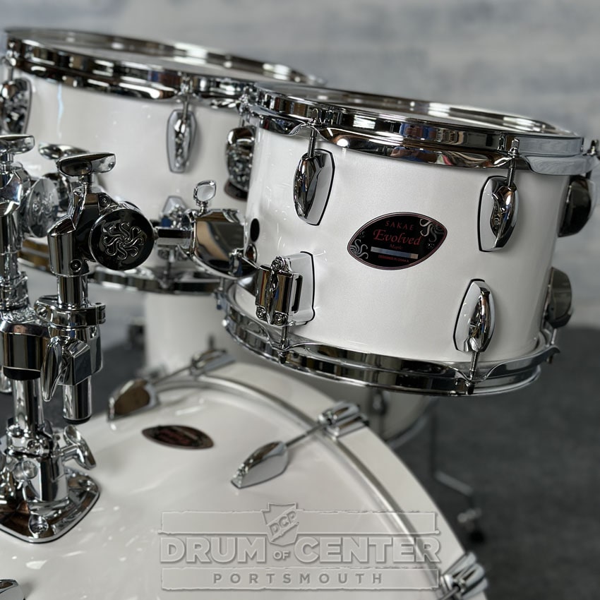 Sakae Evolved Maple 4pc Drum Set 22/10/12/16 Pearl White - BLOWOUT! - Drum Center Of Portsmouth