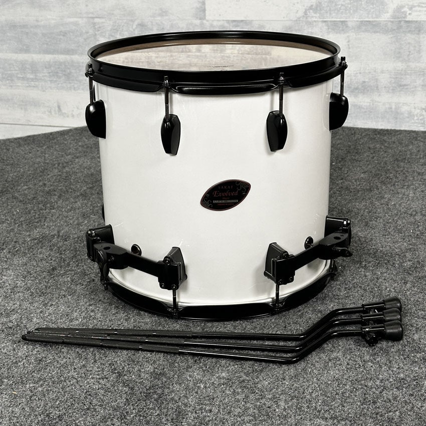 Sakae Evolved Maple Floor Tom 16x14 Pearl White w/Black Hardware - Drum Center Of Portsmouth
