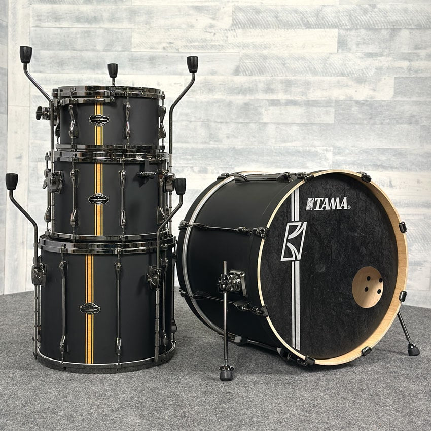 Used Tama Superstar Hyperdrive 4pc Drum Set Satin Black - Good - Drum Center Of Portsmouth