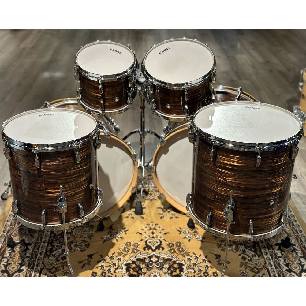 Used Pearl Music City Custom Masters Maple Gum 6pc Drum Set Bronze Oyster - Excellent - Drum Center Of Portsmouth