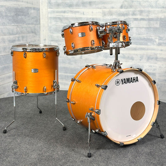 Used Yamaha Tour Custom Maple 4pc Drum Set w/22BD Caramel Satin - Very Good - Drum Center Of Portsmouth