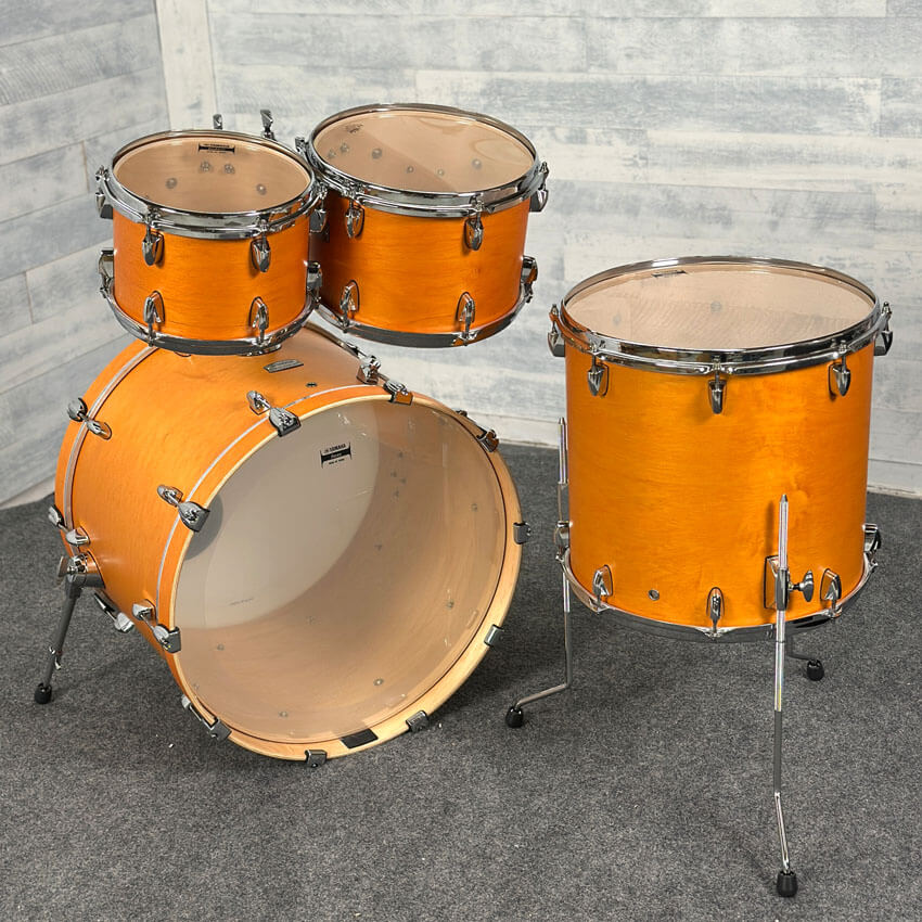 Used Yamaha Tour Custom Maple 4pc Drum Set w/22BD Caramel Satin - Very Good - Drum Center Of Portsmouth