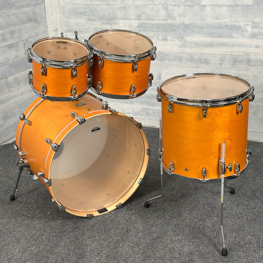 Used Yamaha Tour Custom Maple 4pc Drum Set w/22BD Caramel Satin - Very Good - Drum Center Of Portsmouth