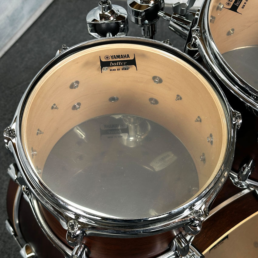 Used Yamaha Tour Custom Maple 4pc Drum Set w/22BD Chocolate Satin - Very Good - Drum Center Of Portsmouth