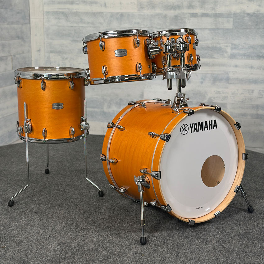 Used Yamaha Tour Custom Maple 4pc Drum Set w/20BD Caramel Satin - Very Good - Drum Center Of Portsmouth