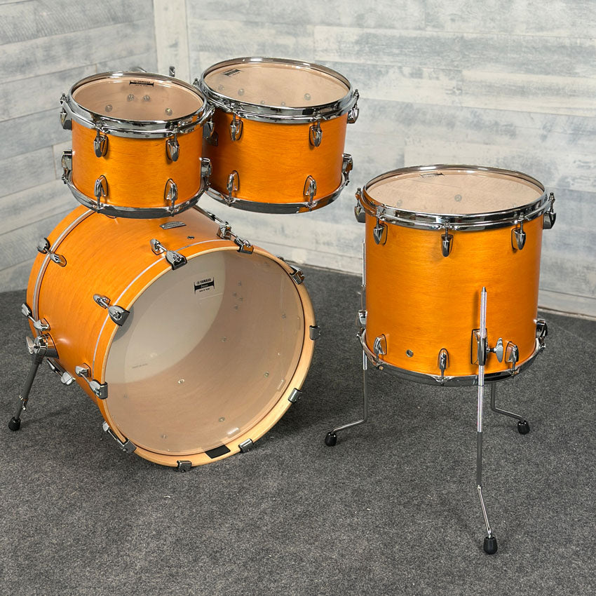 Used Yamaha Tour Custom Maple 4pc Drum Set w/20BD Caramel Satin - Very Good - Drum Center Of Portsmouth