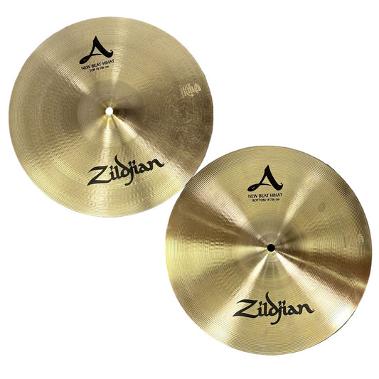Used Zildjian A New Beat Hi Hat Cymbals 14" - Very Good - Drum Center Of Portsmouth