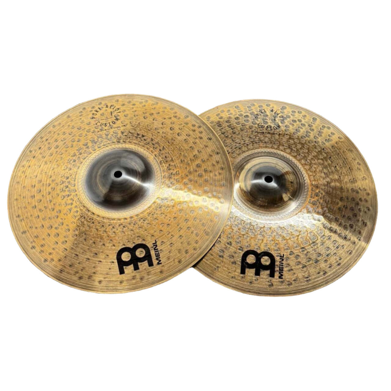 Used Meinl Pure Alloy Custom Medium Thin Hi Hat Cymbals 15" - Excellent - Drum Center Of Portsmouth