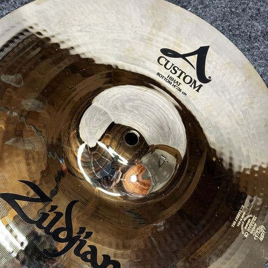 Used Zildjian A Custom Mastersound Hi Hat Cymbals 14" - Very Good - Drum Center Of Portsmouth