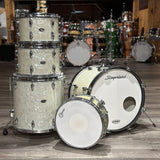 Used Vintage Slingerland 4pc Drum Set White Marine Pearl - Fair - Drum Center Of Portsmouth