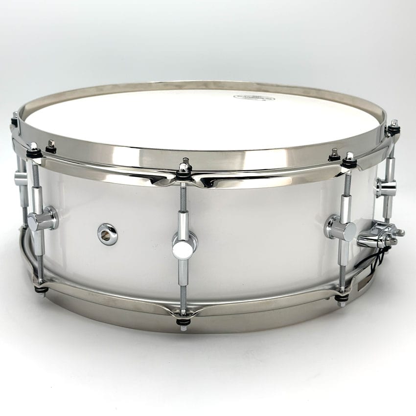Used Canopus Limited Edition 1ply Soft Maple Snare Drum 14x5.5 Solid White Lacquer - Excellent - Drum Center Of Portsmouth