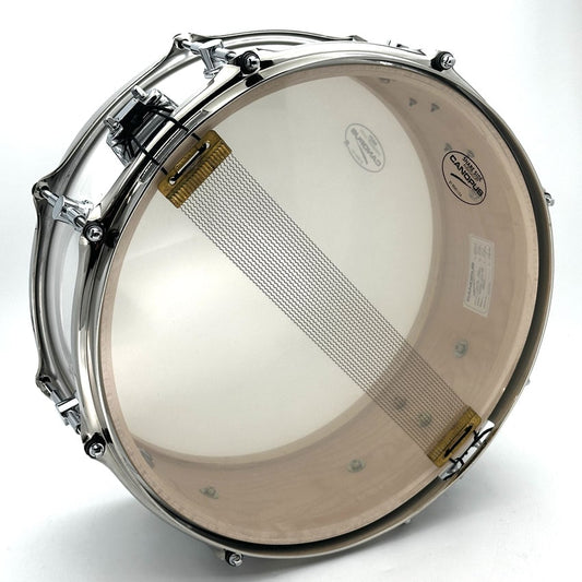 Used Canopus Limited Edition 1ply Soft Maple Snare Drum 14x5.5 Solid White Lacquer - Excellent - Drum Center Of Portsmouth