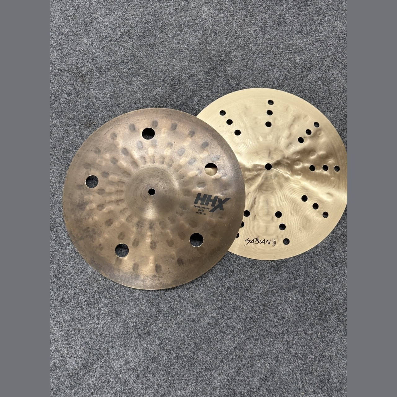 Used Sabian HHX Compression Hi Hat Cymbals 14" - Excellent - Drum Center Of Portsmouth