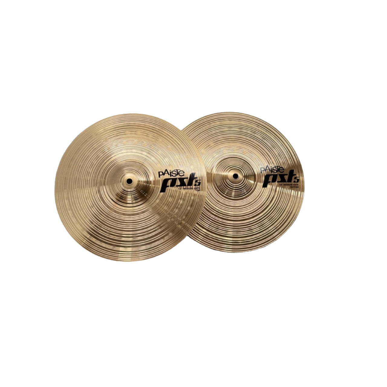 Used Paiste PST 5 Medium Hi Hat Cymbals 14" - Excellent - Drum Center Of Portsmouth