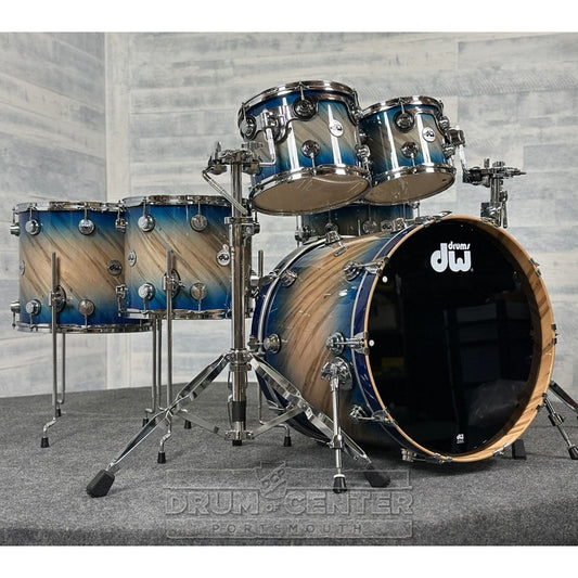 DW Collectors VLT 333 Maple 6pc Drum Set Carl Allen Blue Burst over Twisted Mineral Maple - Drum Center Of Portsmouth