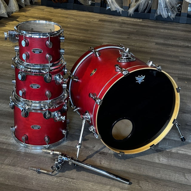 Used Pacific FS Series 4pc Drum Set Red Stain - Very Good - Drum Center Of Portsmouth