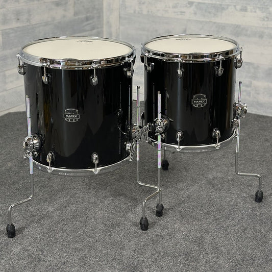 Used Mapex Saturn Evolution Workhorse 5pc Birch Drum Set Piano Black - Drum Center Of Portsmouth