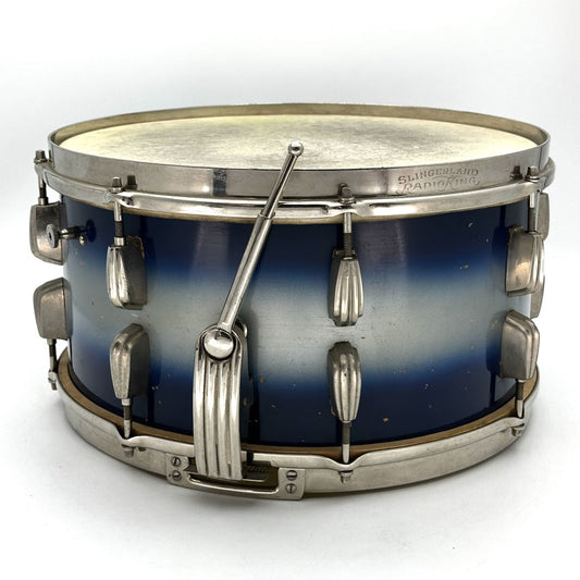Used Vintage Slingerland Radio King 4pc Drum Set Blue Duco - Good - Drum Center Of Portsmouth