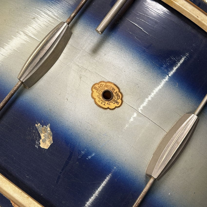 Used Vintage Slingerland Radio King 4pc Drum Set Blue Duco - Good - Drum Center Of Portsmouth