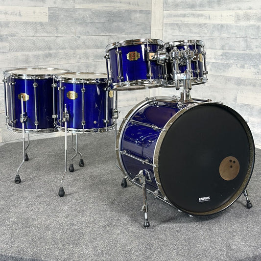 Used Premier Signia Maple 5pc Drum Set Sapphire Blue - Very Good - Drum Center Of Portsmouth