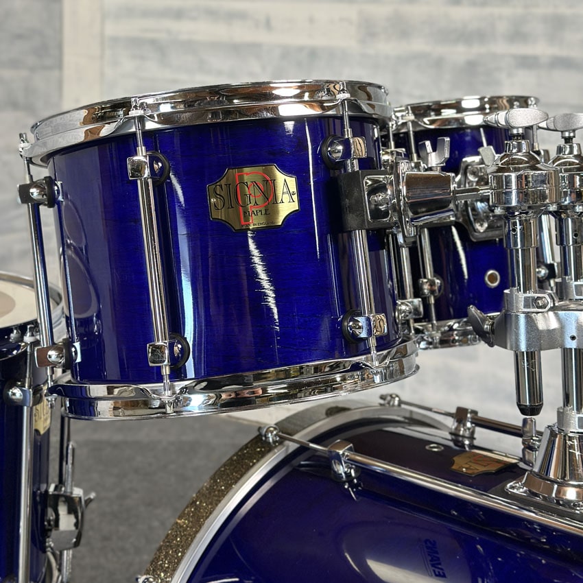 Used Premier Signia Maple 5pc Drum Set Sapphire Blue - Very Good - Drum Center Of Portsmouth